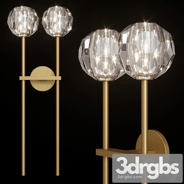 Restoration Hardware Boule De Cristal Grand Double Sconce Brass 3D Model Free