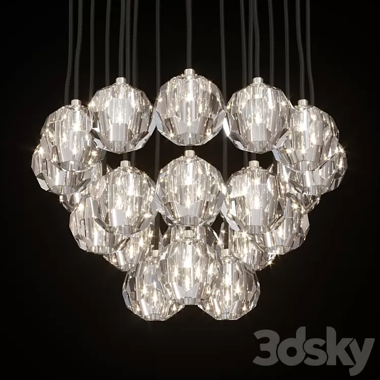 Restoration Hardware BOULE DE CRISTAL ROUND CLUSTER 24 Nickel 3D Model