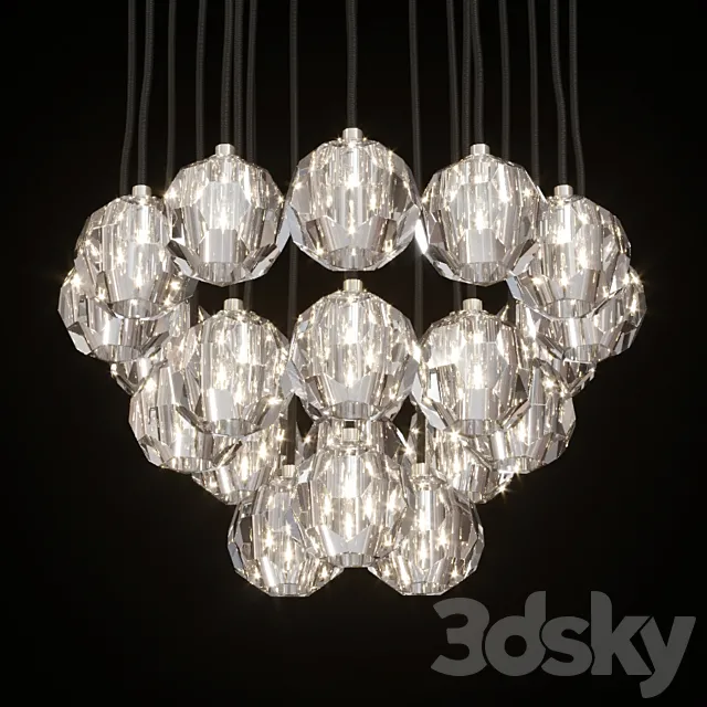 Restoration Hardware BOULE DE CRISTAL ROUND CLUSTER 24 Nickel 3DModel