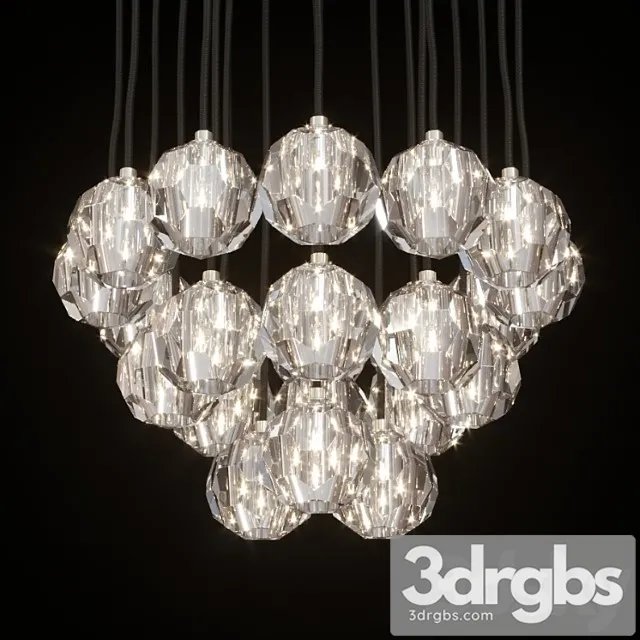 Restoration Hardware Boule De Cristal Round Cluster Chandelier 24 Nickel 3D Model Free