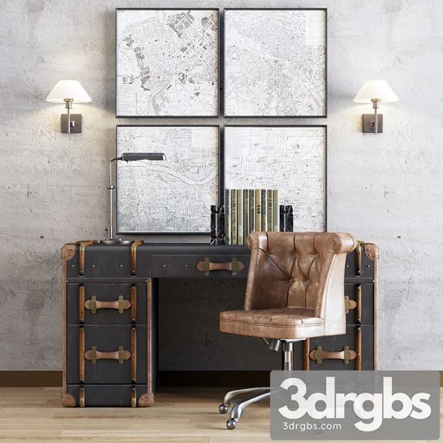 Restoration Hardware Cabinet decor Set Vol 3 3D Model Free