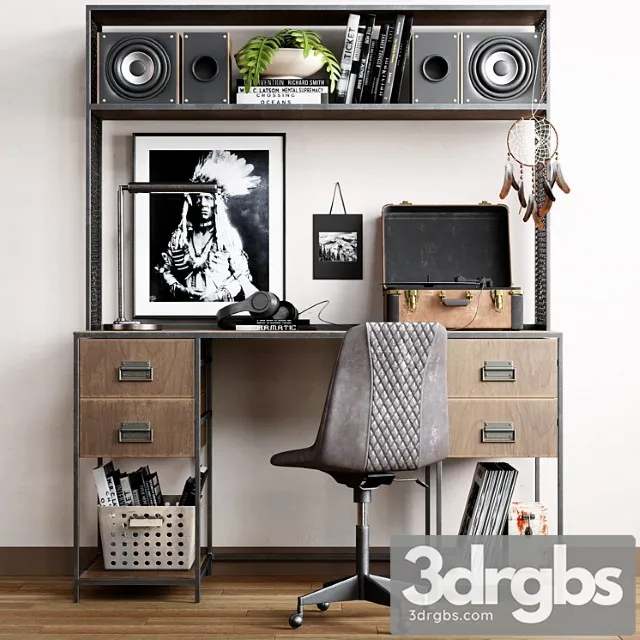 Restoration hardware cabinet decor set Vol9 2 3D Model Free