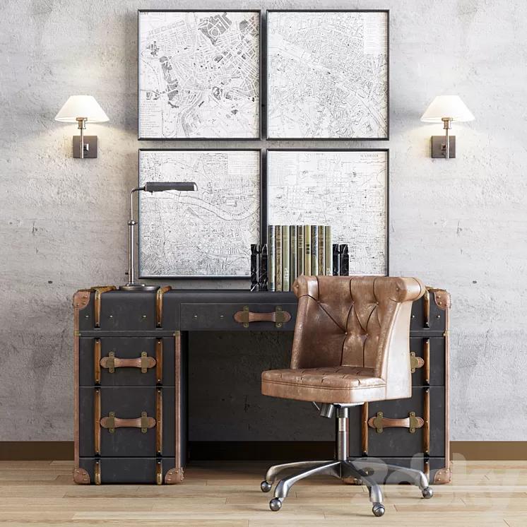 Restoration hardware cabinet decor set_vol3 3D Model