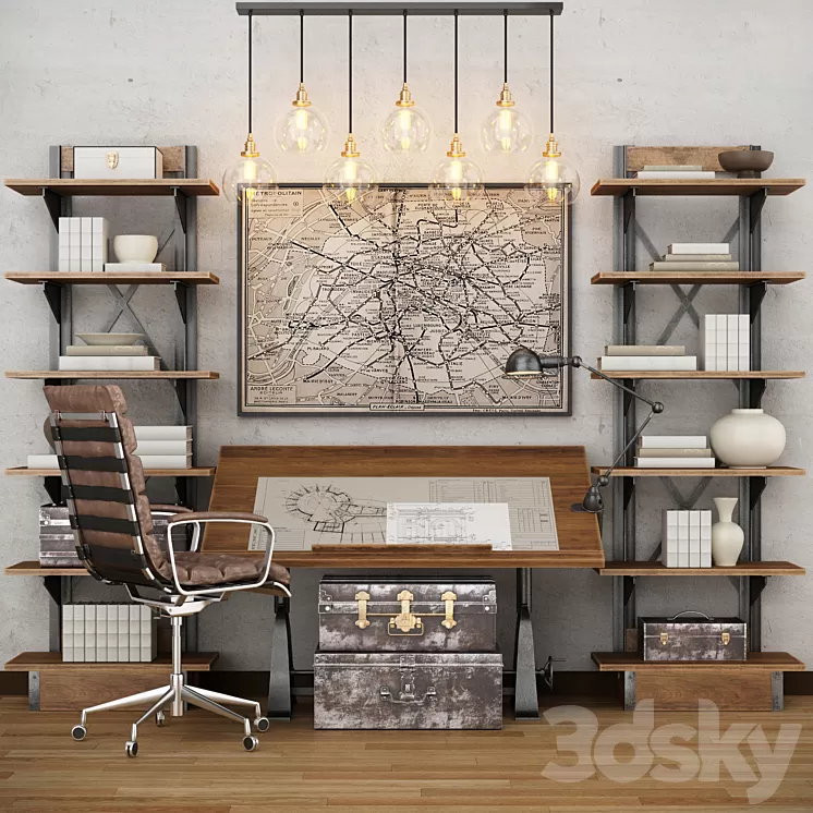 Restoration hardware cabinet decor set_vol4 3D Model