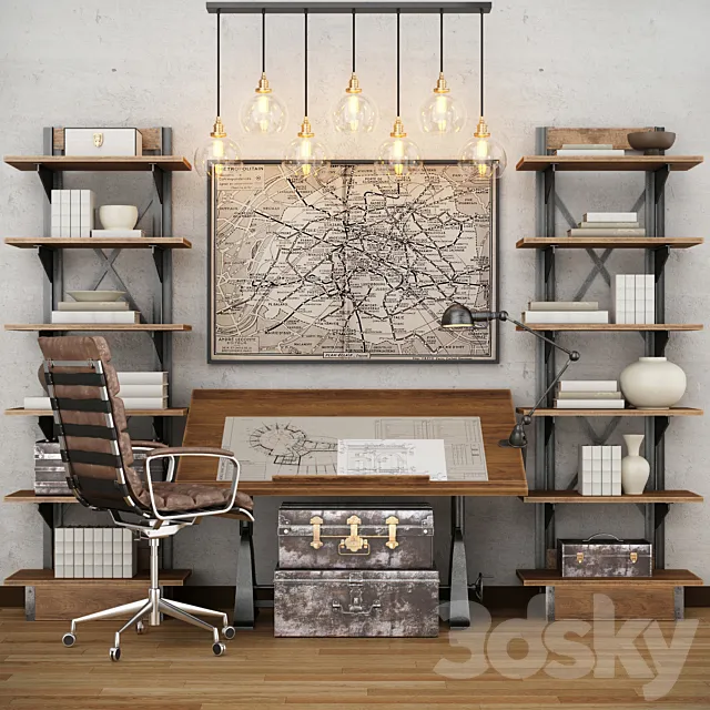 Restoration hardware cabinet decor set_vol4 3DModel