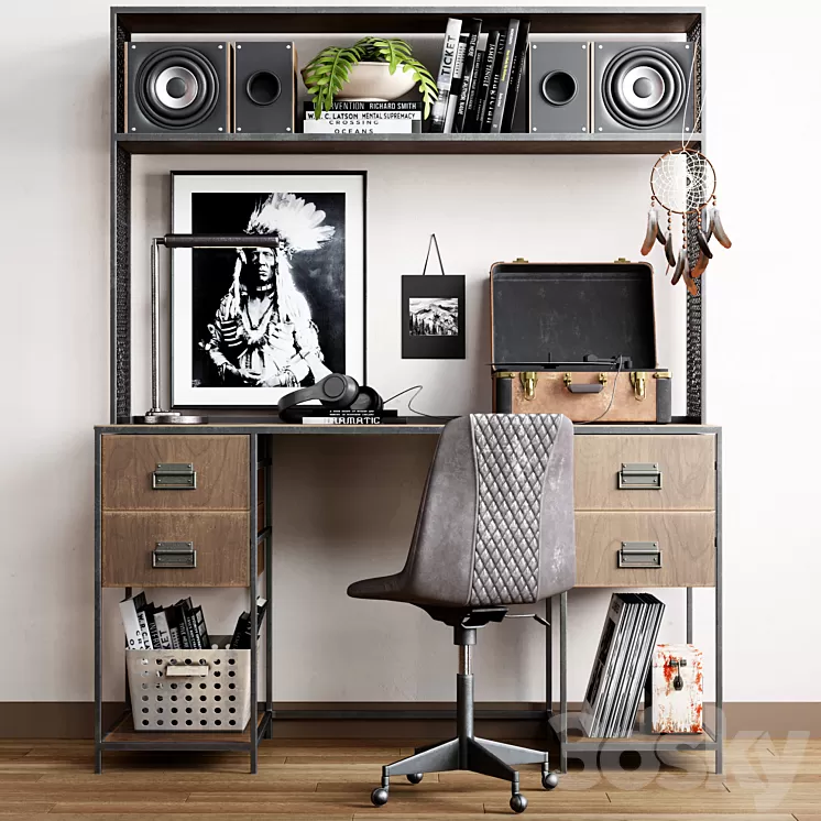 Restoration hardware cabinet decor set_vol9 3D Model