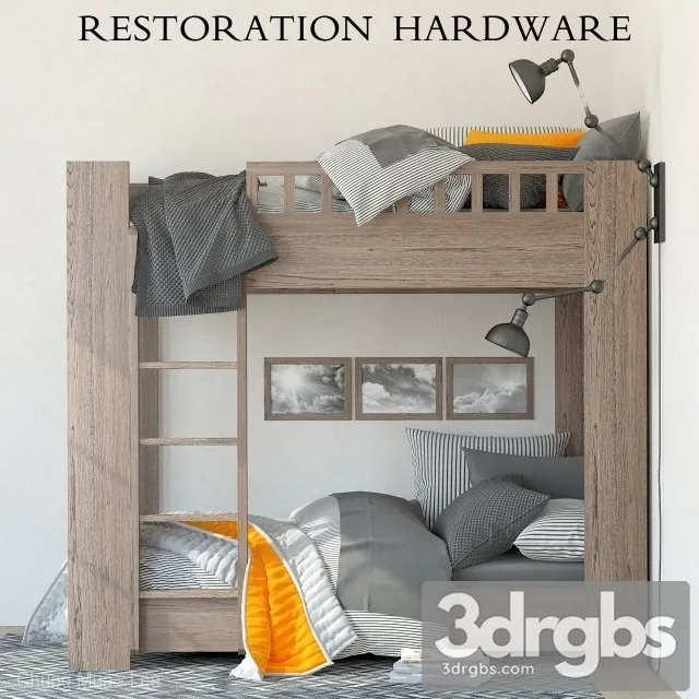 Restoration Hardware Callum bunk bed 3D Model Free