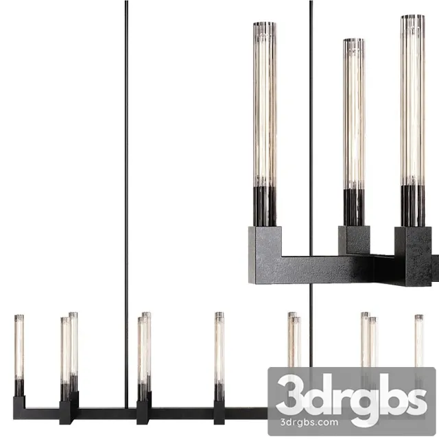 Restoration Hardware Cannele Linear Chandelier 67 Black 3D Model Free