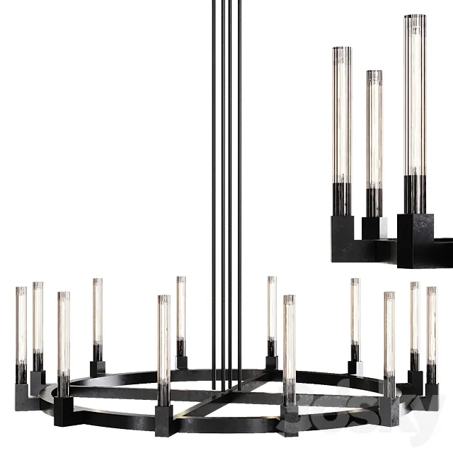 Restoration Hardware CANNELE ROUND CHANDELIER 60 Black 3DModel