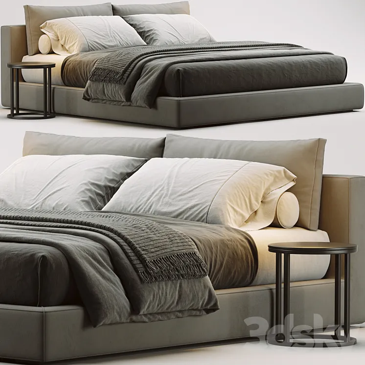 Restoration Hardware Cloud Platform Bed 3D Model Free