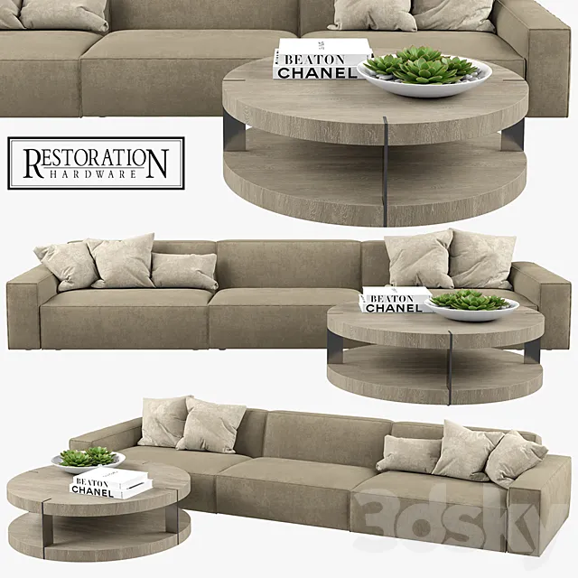 Restoration Hardware - Como Modular Fabric Sofa 3D Model