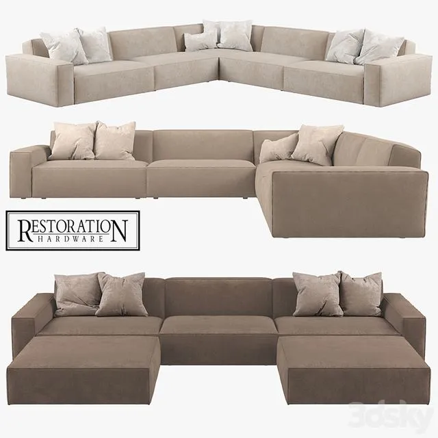 Restoration Hardware - Como Modular Fabric Sofas 3D Model