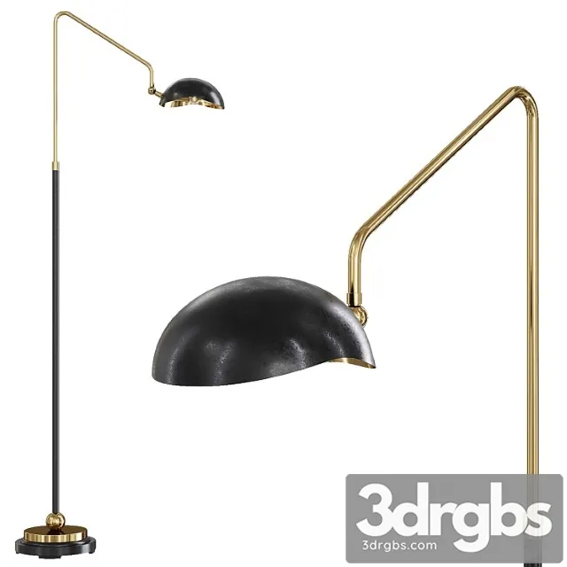 Restoration hardware convessi floor lamp black and brass 3D Model Free
