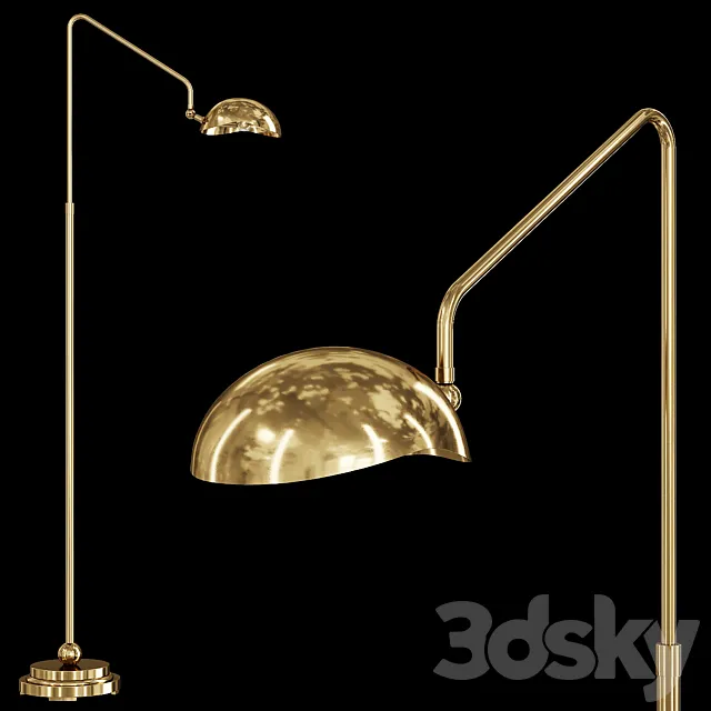 Restoration Hardware CONVESSI FLOOR LAMP Brass 3D Model