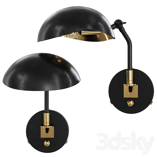 Restoration Hardware CONVESSI SCONCE 10 Black and Brass Free Download