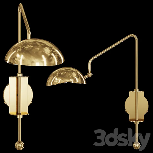 Restoration Hardware CONVESSI SCONCE 23 Brass 3DModel