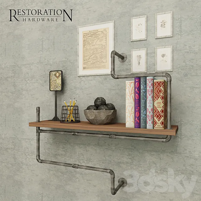 Restoration Hardware. Decorative set # 6 3DModel