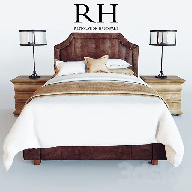 Restoration Hardware Delano Leather Bed 3DModel