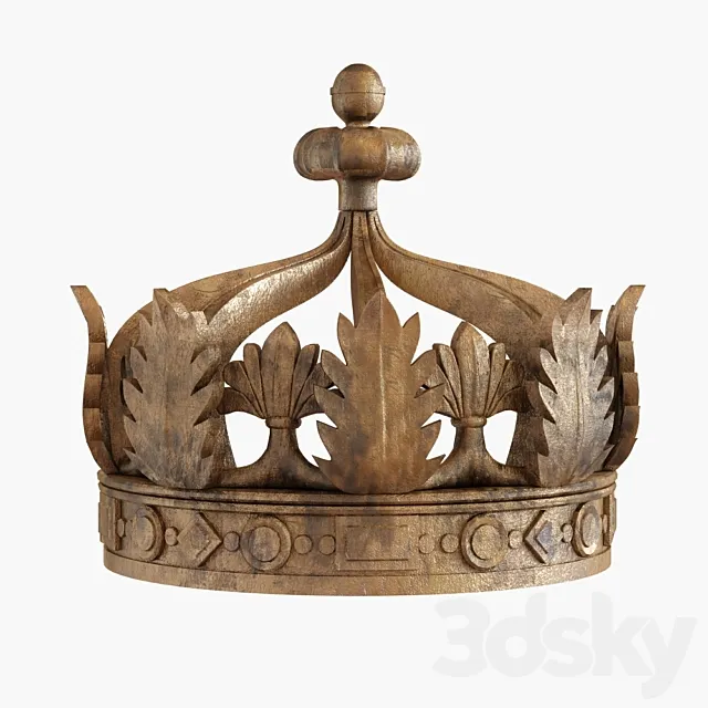 Restoration Hardware demilune gilt crown bed canopy 3D Model