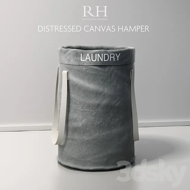 Restoration Hardware Distressed Canvas Hamper 3DModel