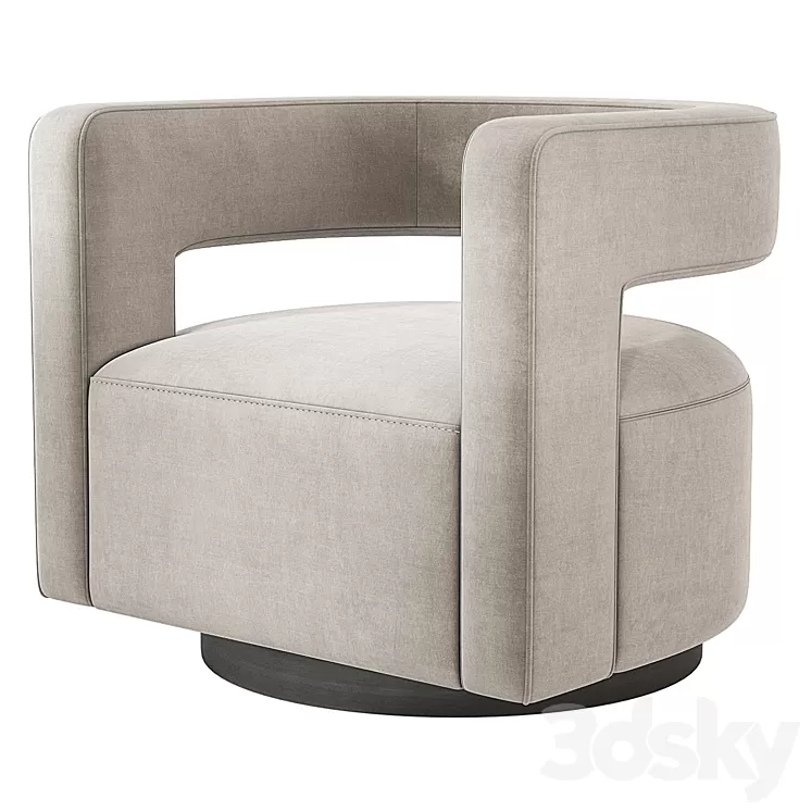 Restoration Hardware Drew Curved Swivel Chair RH 3D Model