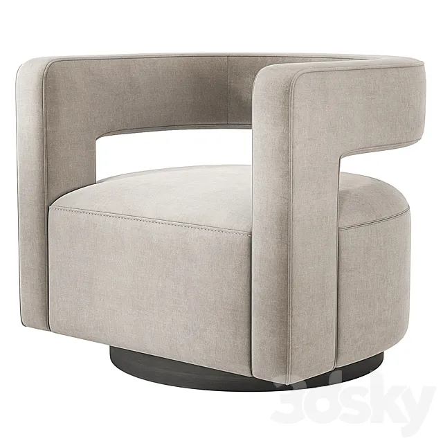 Restoration Hardware Drew Curved Swivel Chair RH 3DModel