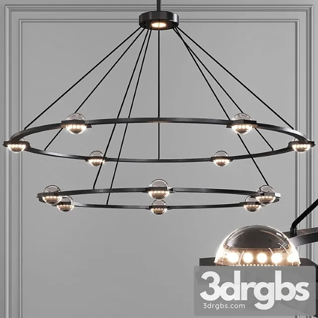 Restoration hardware eclatant round 2-tier chandelier 60 black 3D Model Free