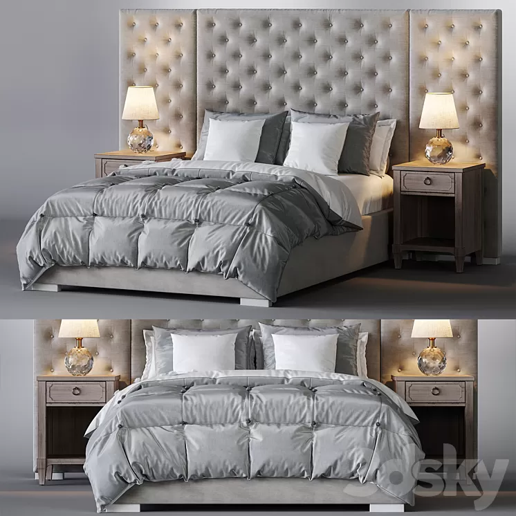 Restoration Hardware / Edie Tufted Bed Collection 3D Model