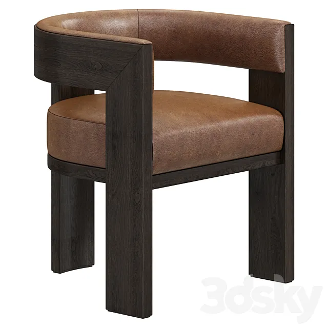 Restoration Hardware Elgin Leather Dining Chair 3D Model