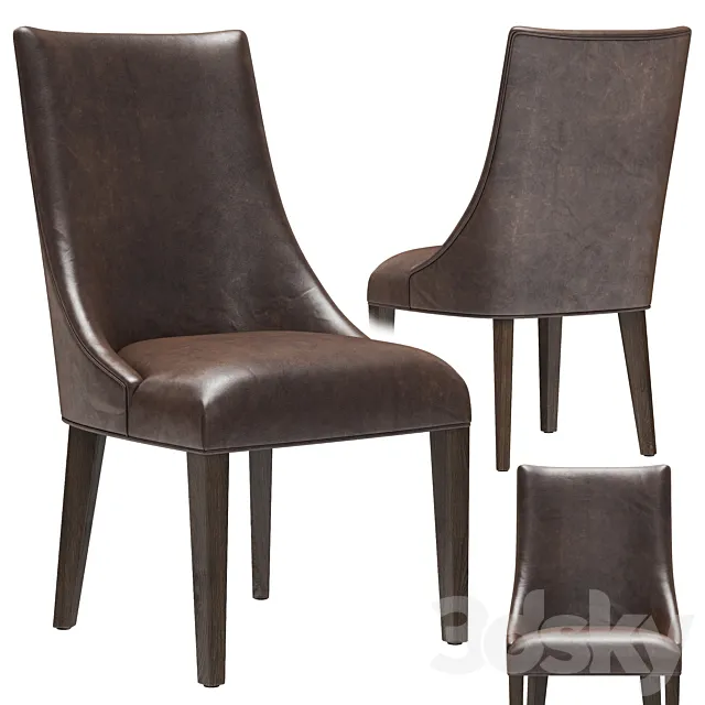 Restoration Hardware Ella Leather Side Chair 3D Model