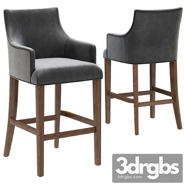 Restoration Hardware Ella Leather Stool 3D Model Free