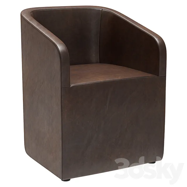 Restoration Hardware Ellison Barrelback Slope Armchair 3D Model