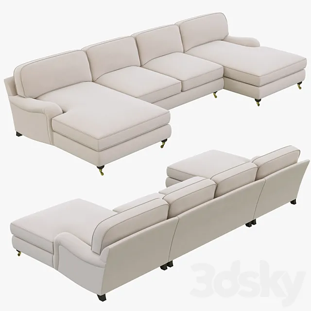 Restoration Hardware English Roll Arm Upholstered U-Chaise Sectional 3D Model