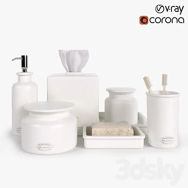 Restoration Hardware Flatiron Union Stoneware Bath Accessories 3DModel