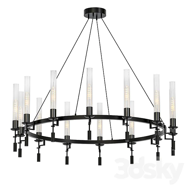 Restoration Hardware Fontanelle Chandelier black 3D Model