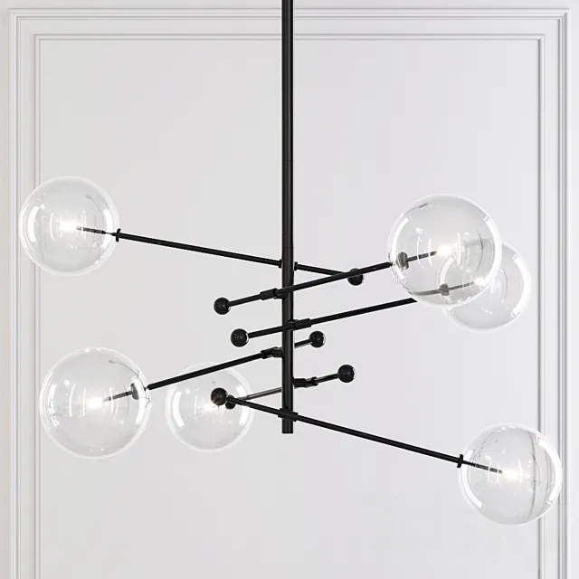 Restoration Hardware Glass Globe Mobile 6 ARM CHANDELIER 55 3D Model