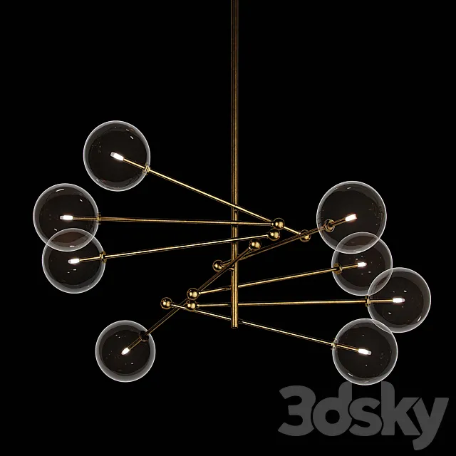 RESTORATION HARDWARE GLASS GLOBE MOBILE 8-ARM CHANDELIER 79 3D Model
