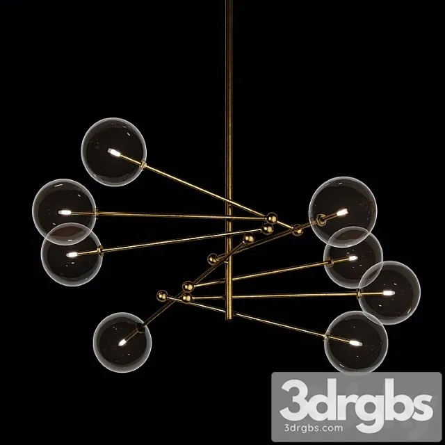 Restoration hardware glass globe mobile 8-arm chandelier 79 3D Model Free