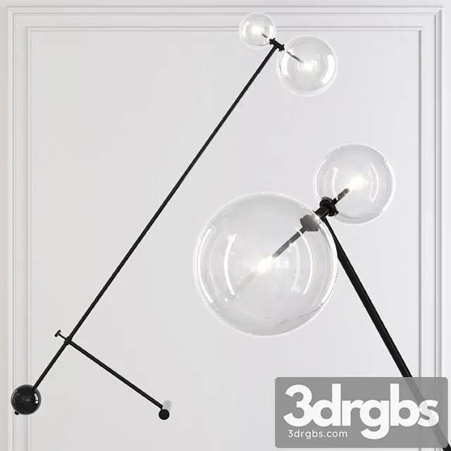 Restoration hardware glass globe mobile boom floor lamp black 3D Model Free