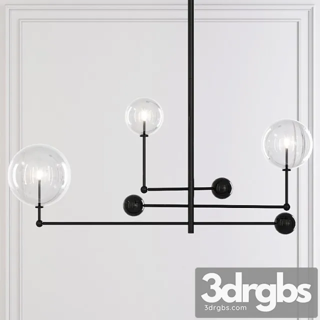 Restoration hardware glass globe mobile chandelier 46 black 3D Model Free