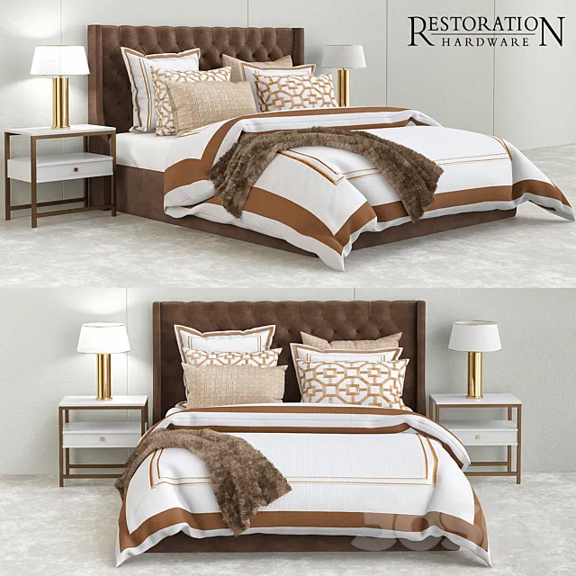 Restoration hardware gold bedroom 3DModel