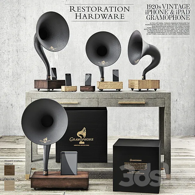 Restoration Hardware - Gramophone Set 3D Model
