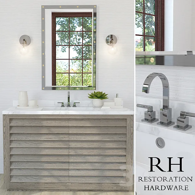 Restoration Hardware Grand Shutter vanity sink (1x) 3DModel