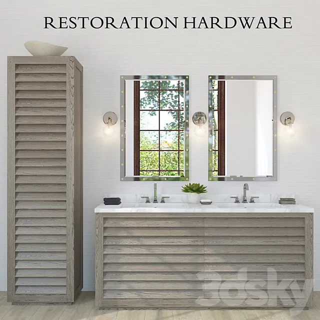 Restoration Hardware Grand Shutter vanity sink (2x) 3DModel