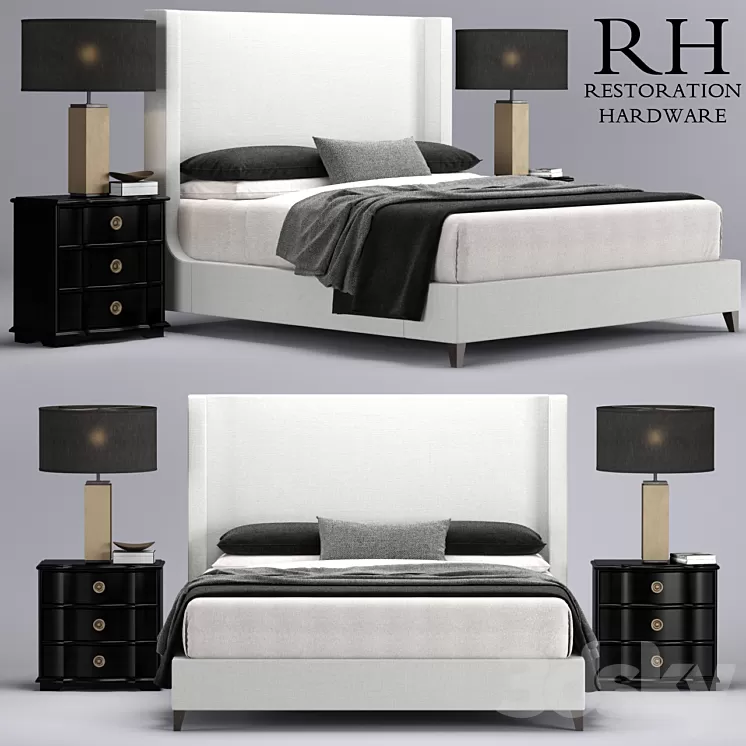 Restoration Hardware Grayson Sleigh bed 3D Model