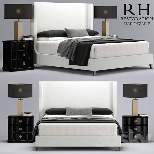 Restoration Hardware Grayson Sleigh bed 3DModel