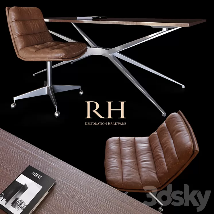 Restoration Hardware | Griffith Chair & Maslow desk 3D Model