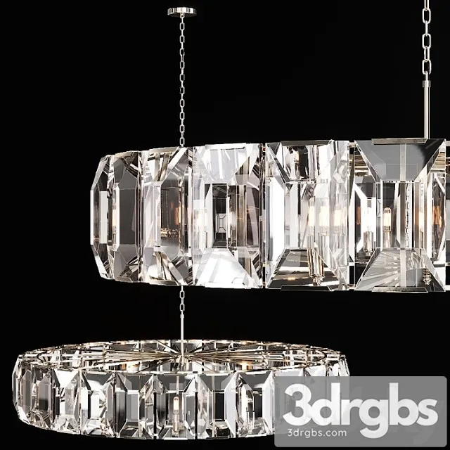 Restoration Hardware Harlow Crystal Chandelier 60 Nickel 3D Model Free