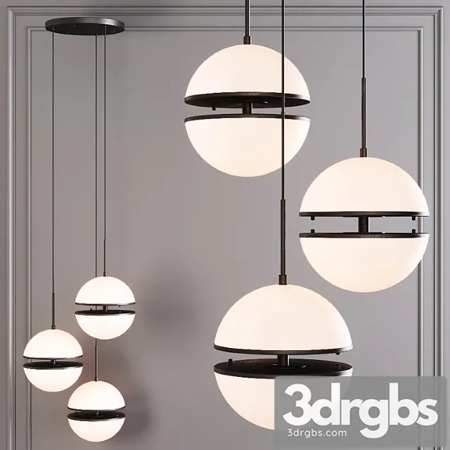 Restoration hardware hemisphere 3-light round chandelier black 3D Model Free