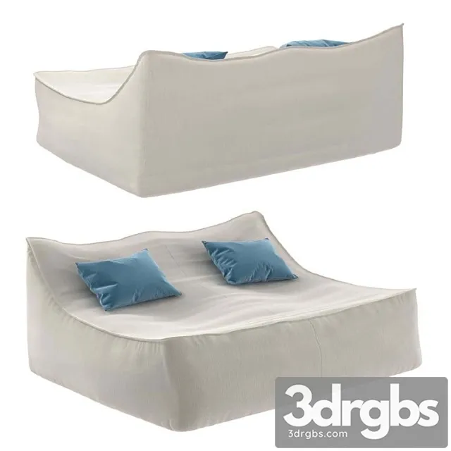 Restoration hardware ibiza double lounge chair 2 3D Model Free